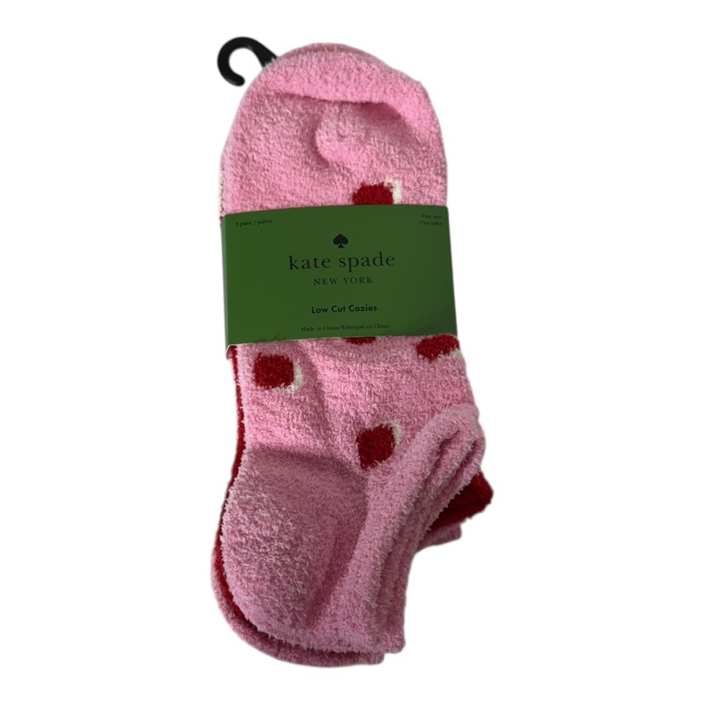 Kate Spade New York Pink & Red Low-Cut Cozy Socks – 3 Pack – NWT